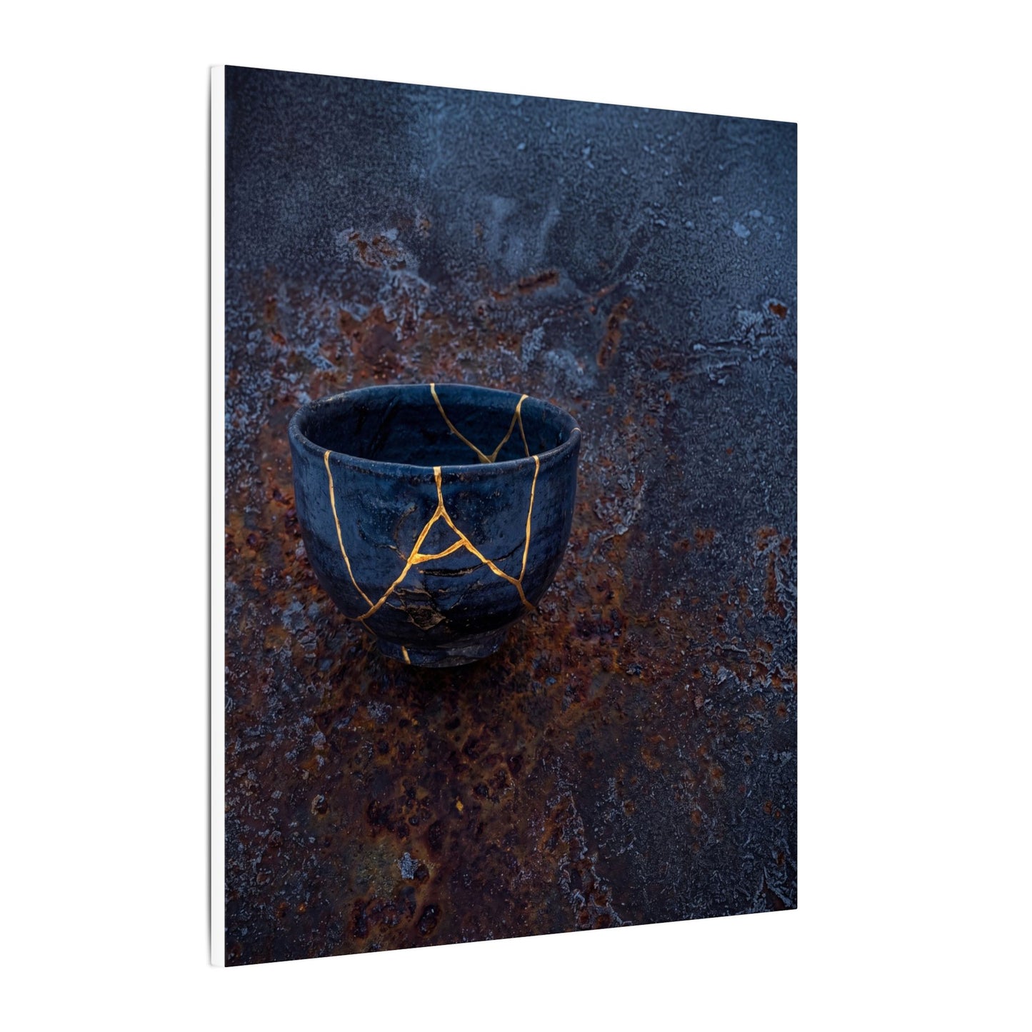 Rust Patina Winter Canvas Art | Kintsugi Healing Design