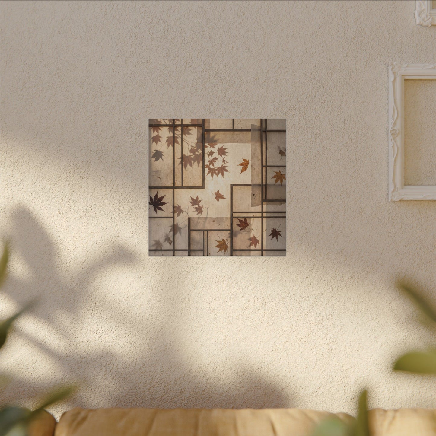 Shoji Screen Japanese Pattern Canvas Art | Neutral Japandi Art