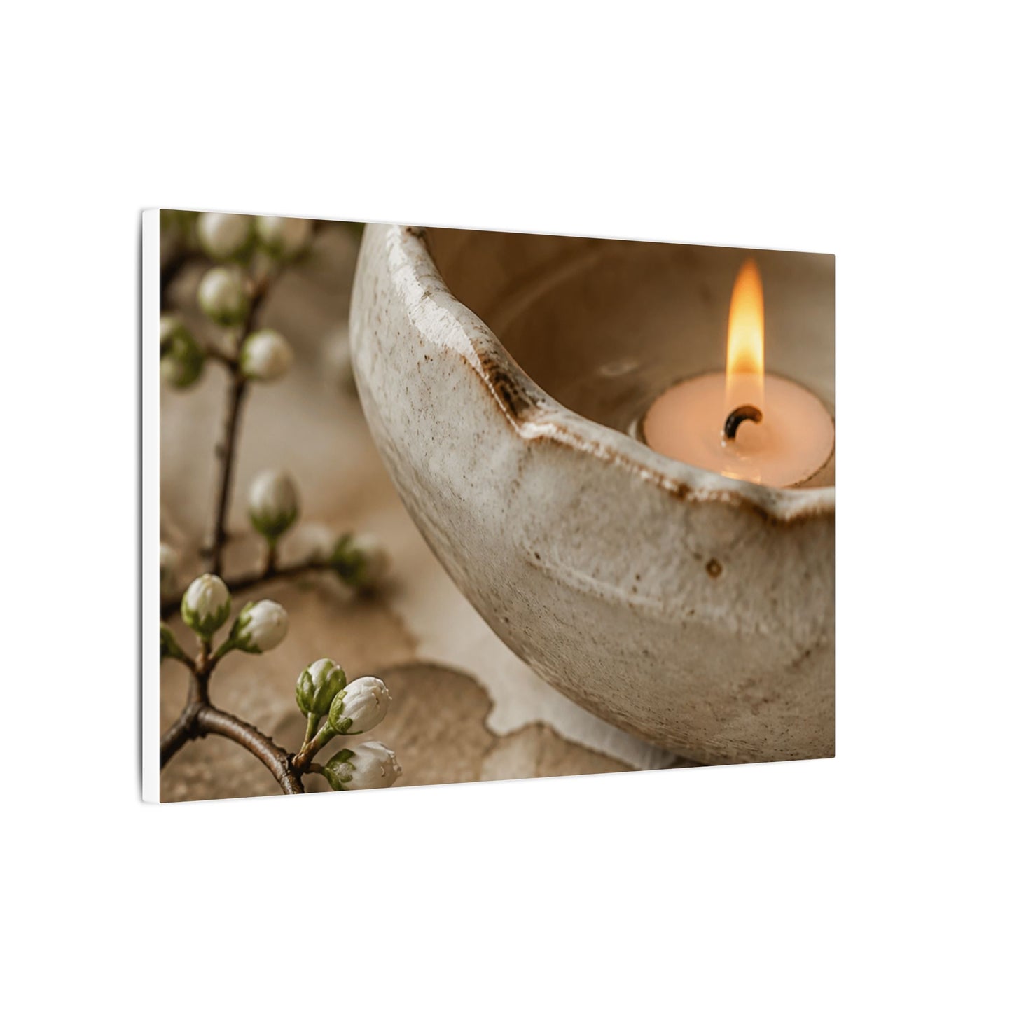 Kanso Ceramic Bowl Canvas Art - Japandi Watercolor