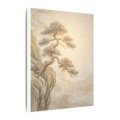 Winter Pine Tree Japanese Pattern Canvas Art | Elegant Decor