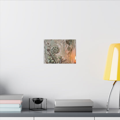 Japandi Fern Unfurling in Candlelight | Texture Canvas Art