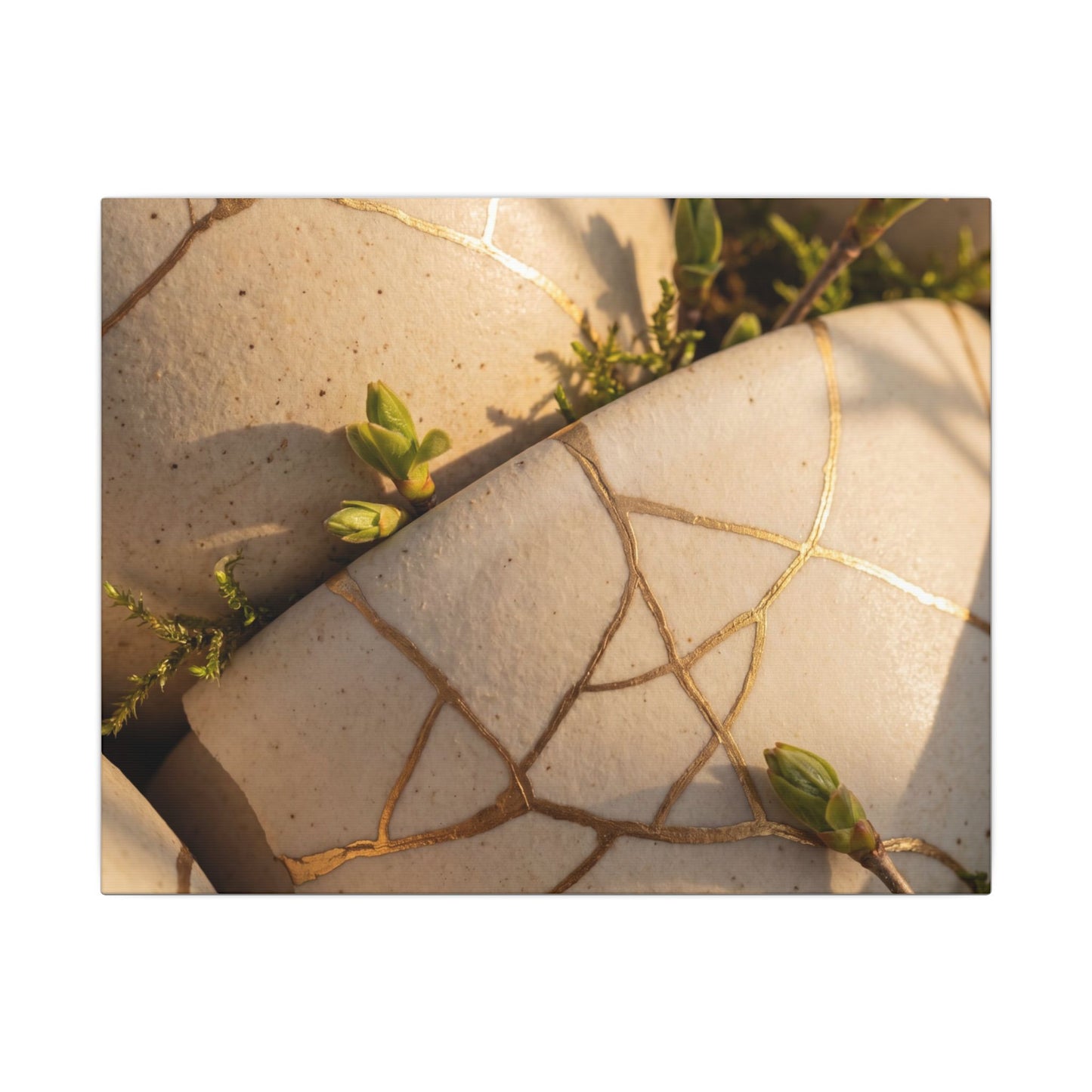 Spring Broken Pottery Gold Vein Canvas Art | Beautiful Decor