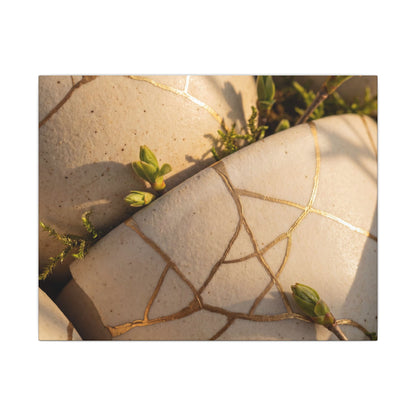 Spring Broken Pottery Gold Vein Canvas Art | Beautiful Decor