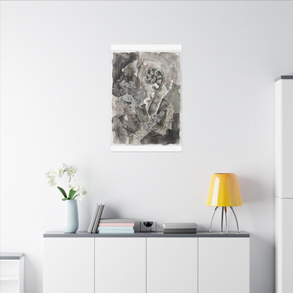 Japandi Fern Unfurling in Overcast | Texture Canvas Art