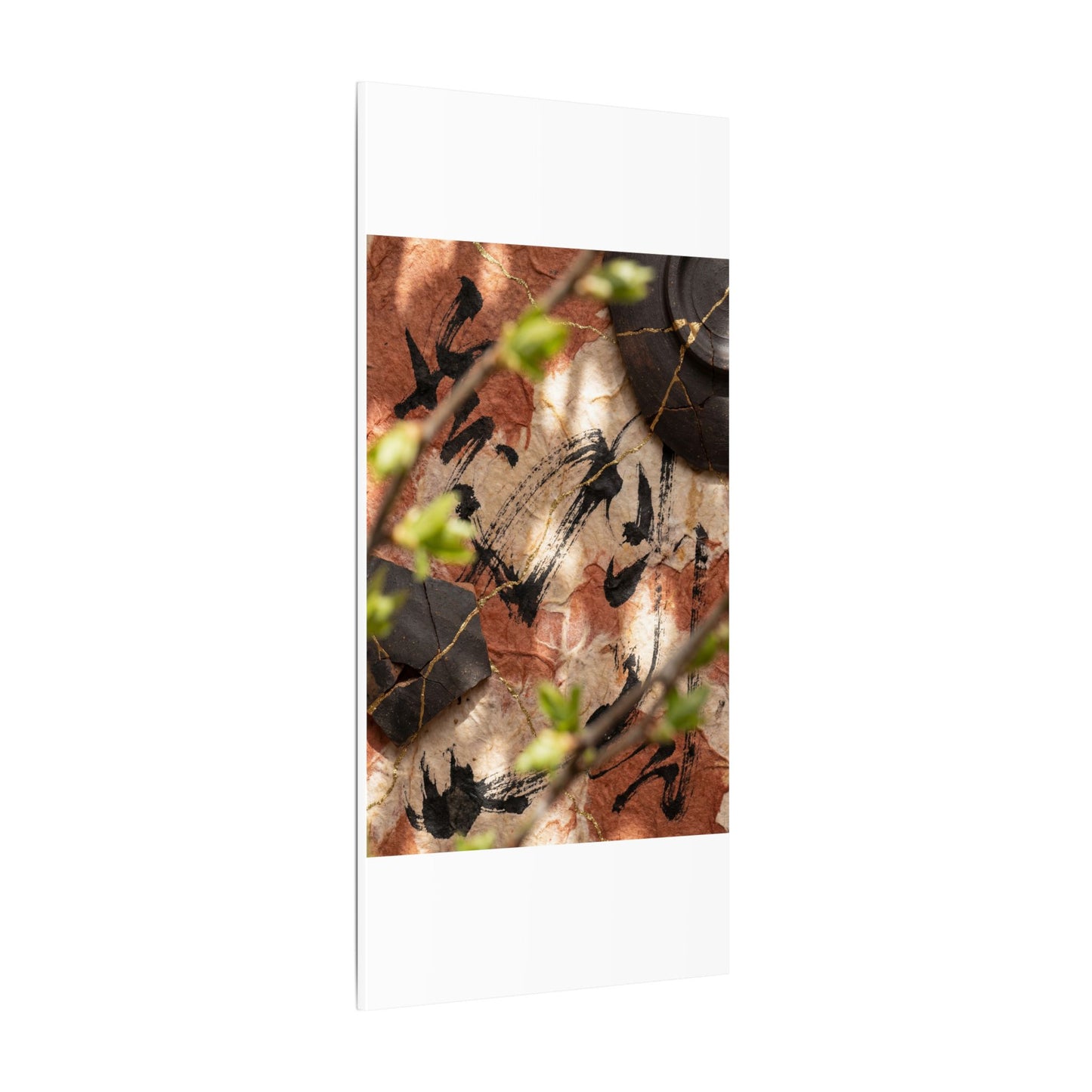 Datsuzoku Ink Brushstroke Canvas Art - Kintsugi Gold Repair