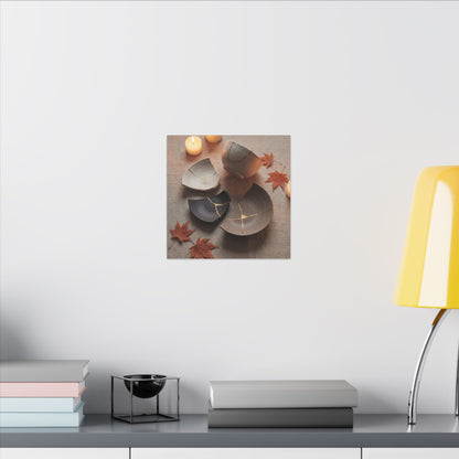 Candlelight Broken Pottery Canvas Art - Japandi Ma