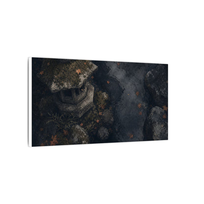 Stone Lantern Canvas Art | Autumn Japandi Texture Art