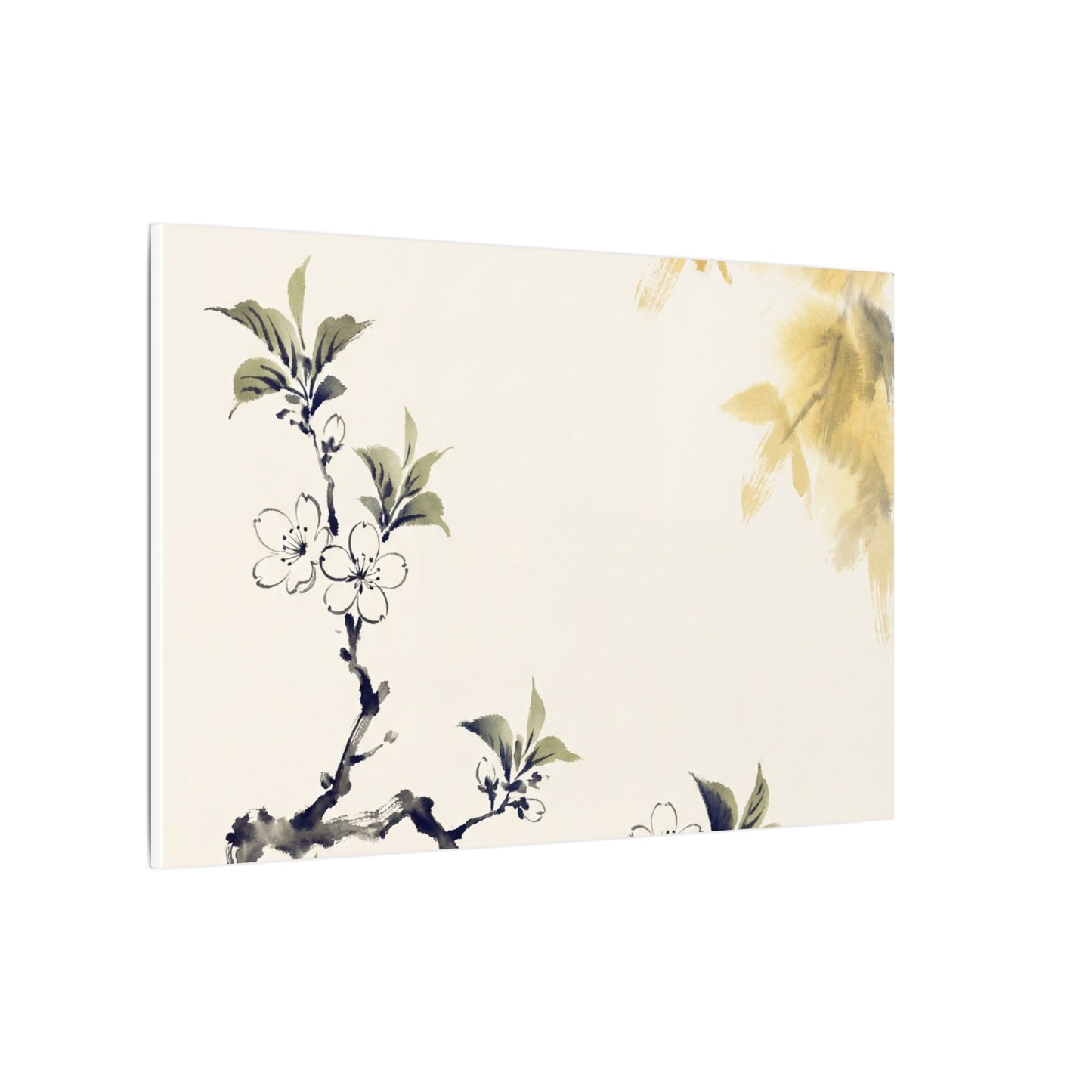 Kanso Cherry Blossom Canvas Art - Zen Sumi E