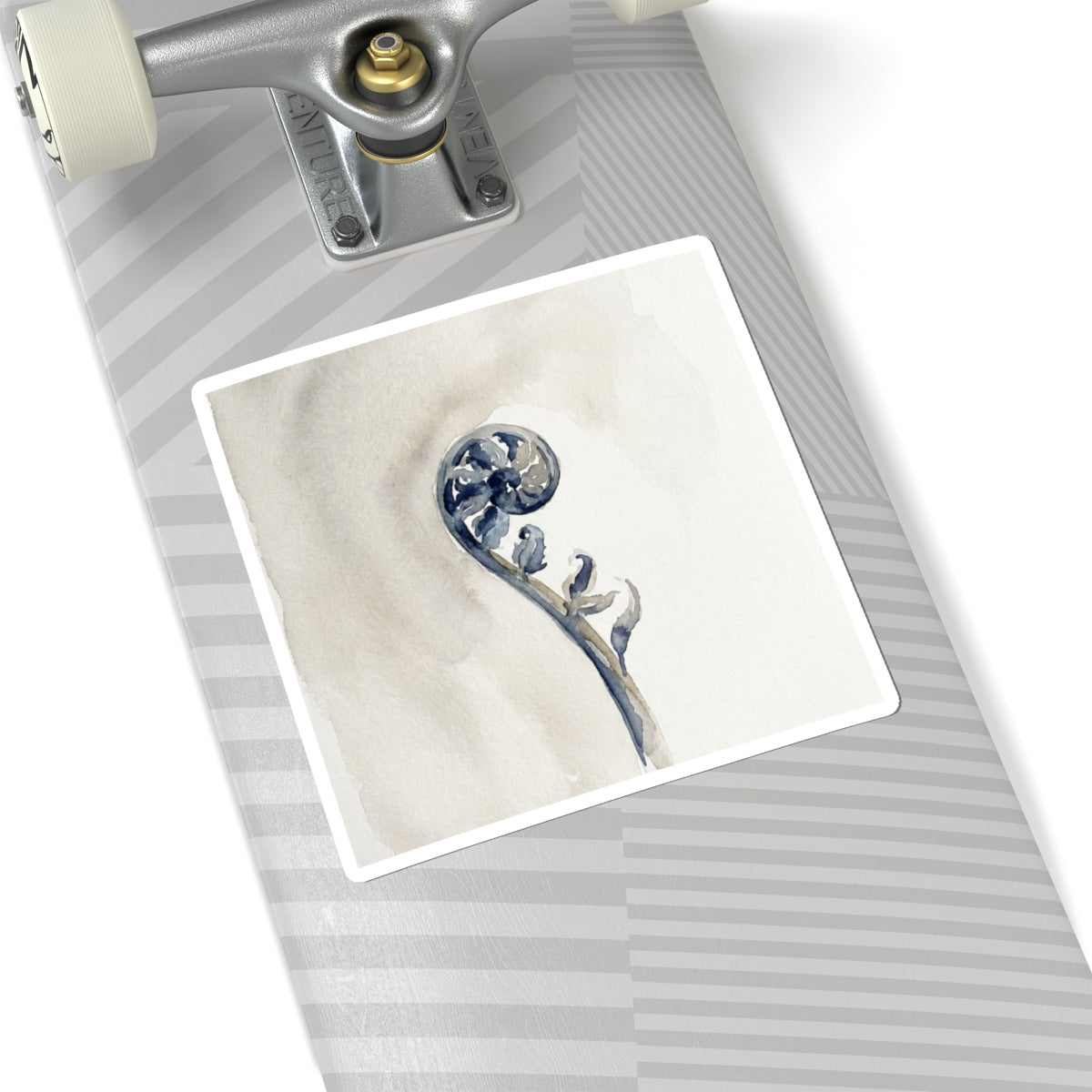 Mono No Aware Fern Unfurling Sticker - Japandi Watercolor
