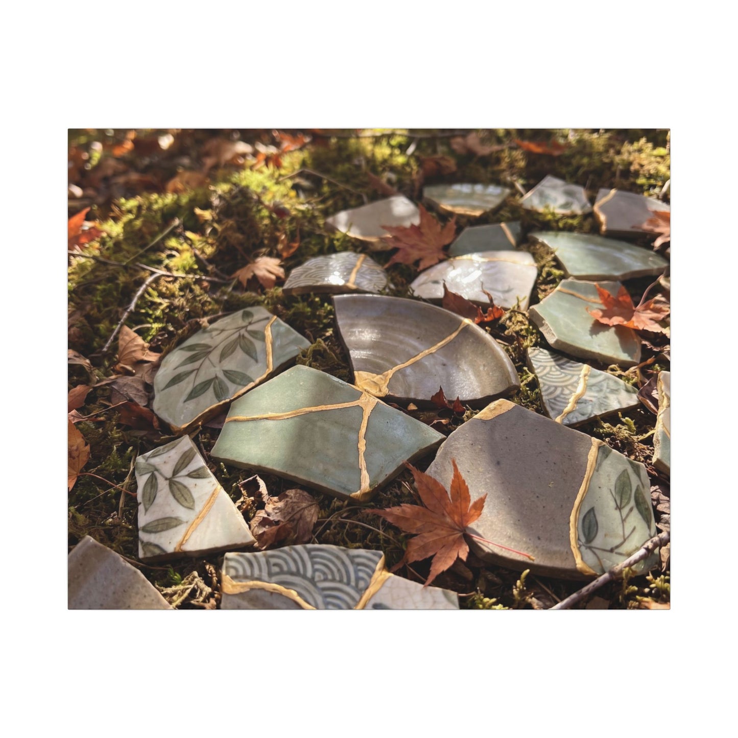 Broken Pottery Japanese Pattern Canvas Art | Elegant Japandi Art