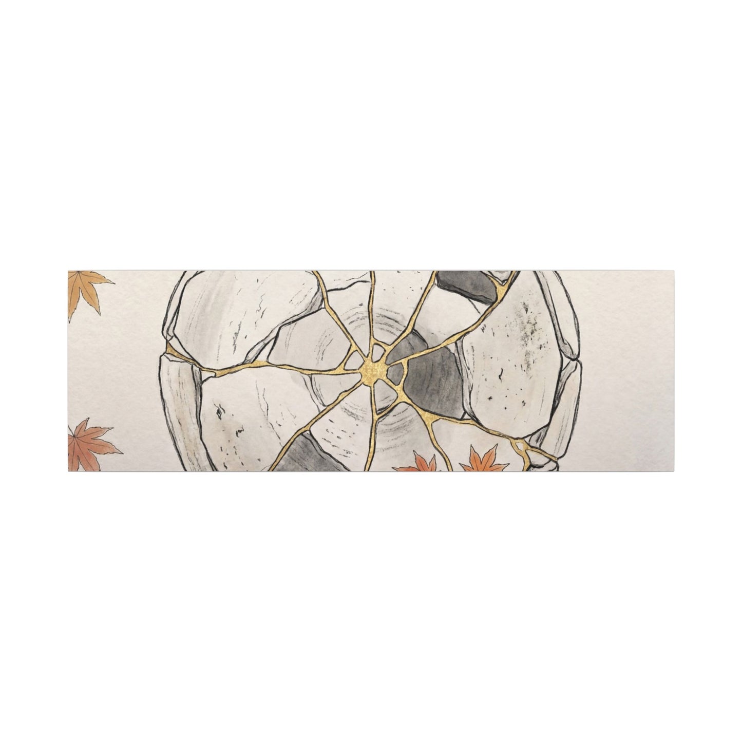 Japandi Broken Pottery in Dawn | Minimal Line Canvas Art
