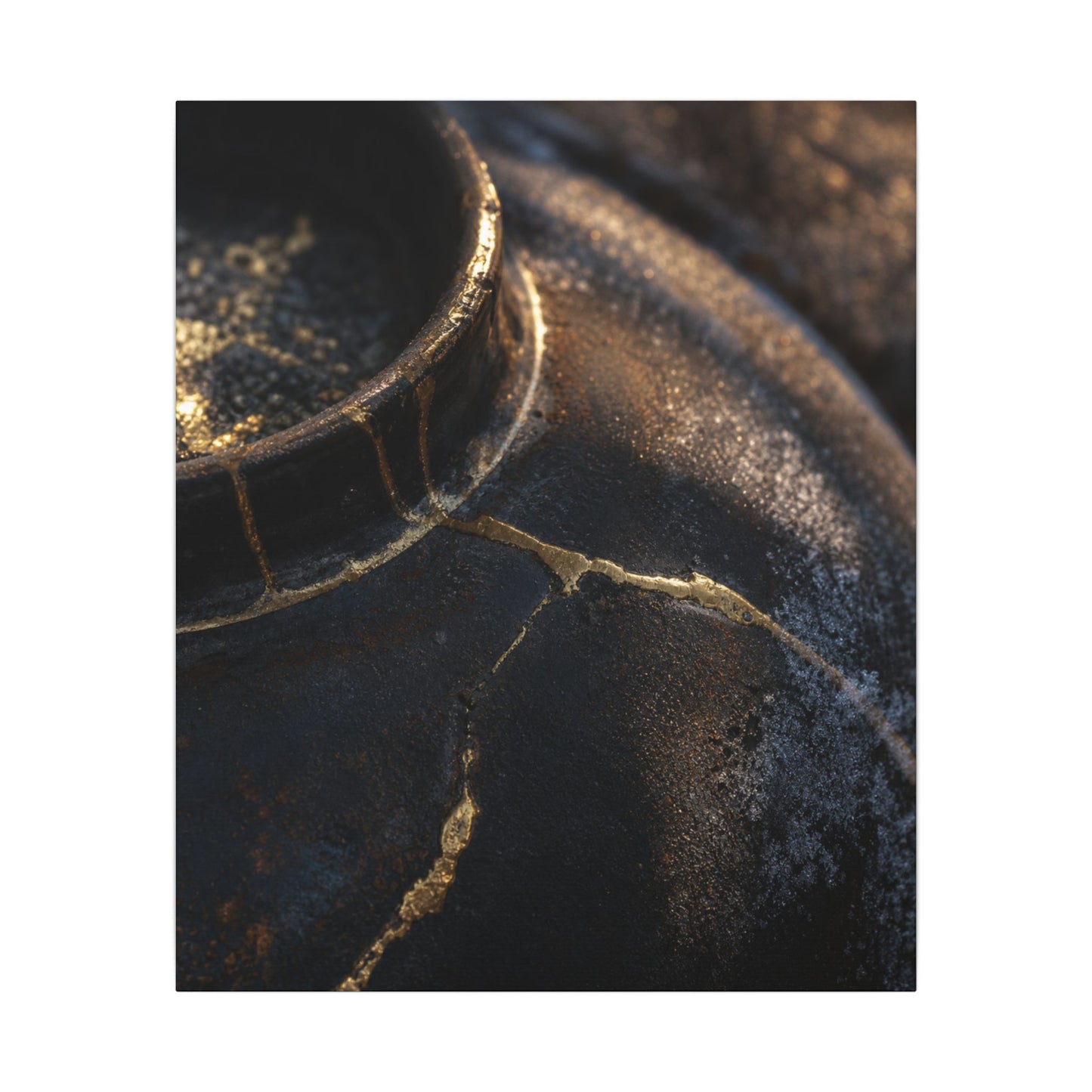 Kintsugi Rust Patina in Golden Hour | Broken Beauty Canvas Art