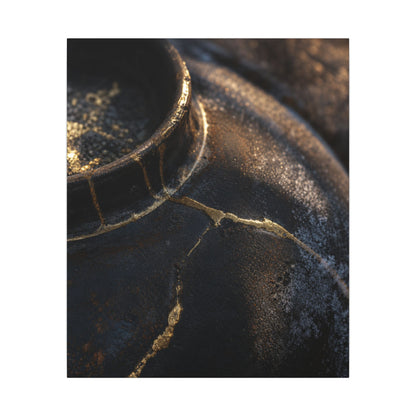 Kintsugi Rust Patina in Golden Hour | Broken Beauty Canvas Art