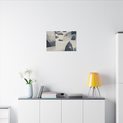 Seijaku Rock Garden Canvas Art - Zen Ukiyo E Inspired
