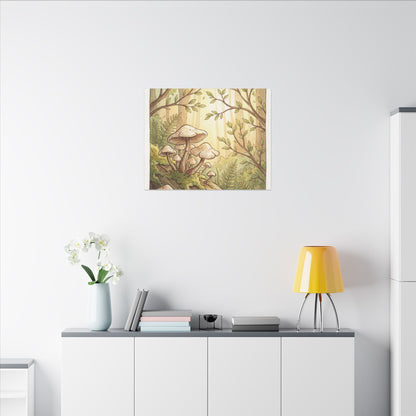 Spring Wild Mushrooms Mushroom Illustration Canvas Art | Cozy Decor