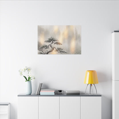 Pine Tree Canvas Art | Winter Japandi Japanese Pattern Art