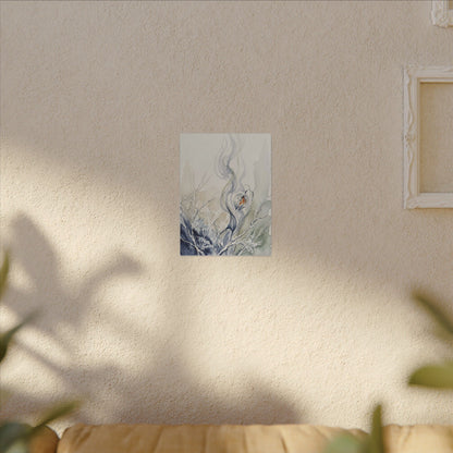 Earthy Incense Smoke Canvas Art - Watercolor Japandi