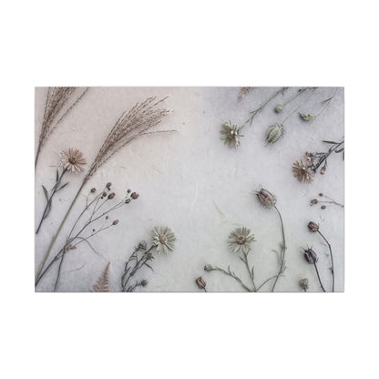 Dried Flowers Japanese Pattern Canvas Art | Elegant Japandi Art