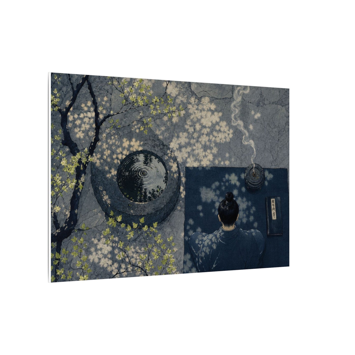 Spring Incense Smoke Ukiyo E Inspired Canvas Art | Tranquil Decor