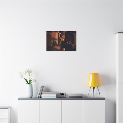 Seijaku Rust Patina Canvas Art - Dark Japandi Shadow Zen
