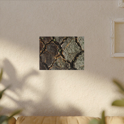 Earthy Cracked Earth Canvas Art - Japanese Pattern Japandi