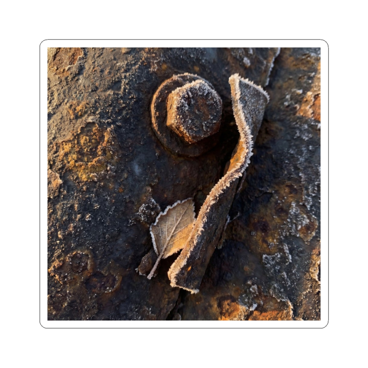 Rust Patina Winter Sticker | Dark Japandi Luxurious Design Art Print