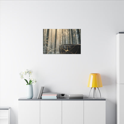 Fukinsei Bamboo Grove Canvas Art - Kintsugi Gold Repair