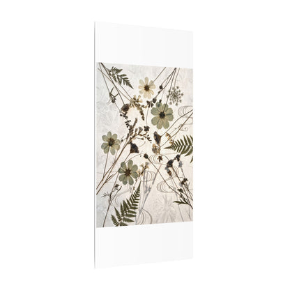 Japandi Dried Flowers in Golden Hour | Japanese Pattern Canvas Art