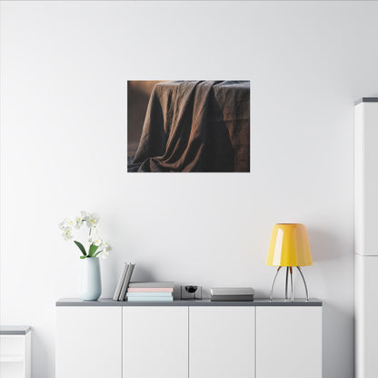 Silk Drape Canvas Art | Winter Dark Japandi Shadow Zen Art