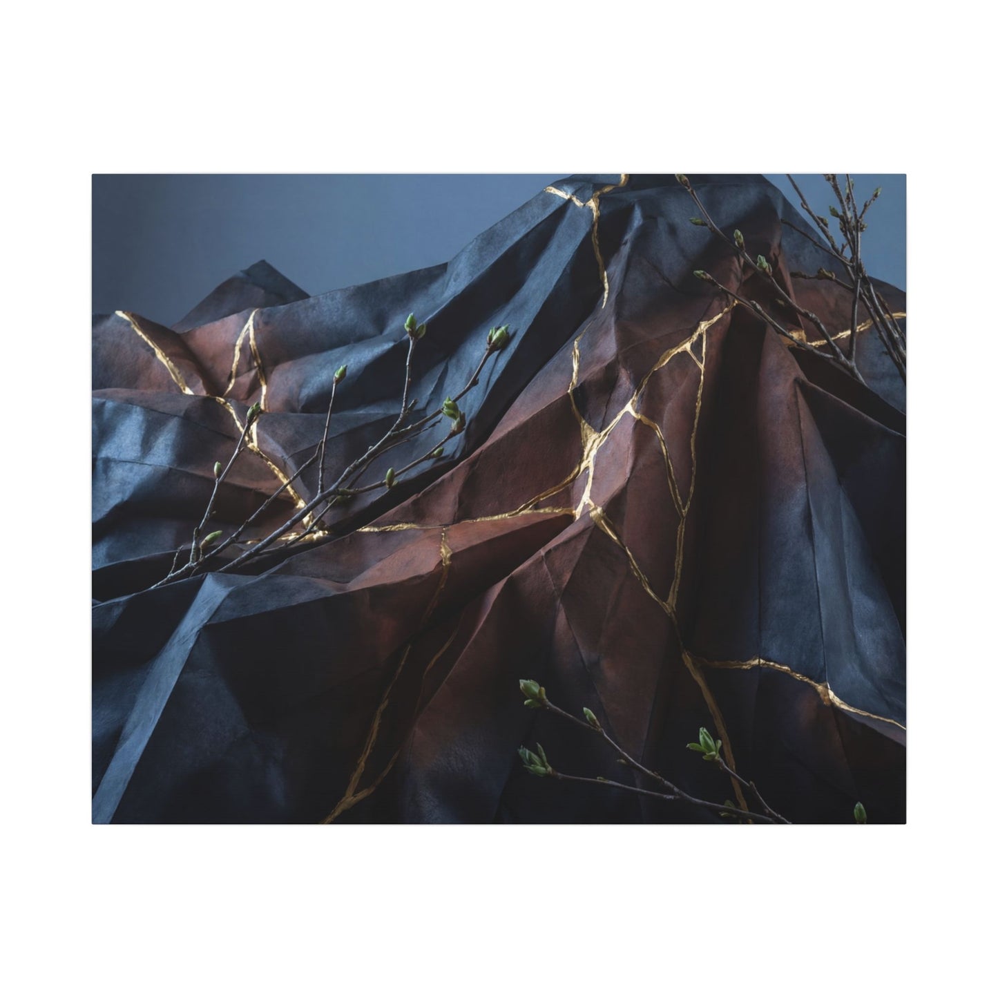 Paper Fold Broken Beauty Canvas Art | Philosophical Kintsugi Art