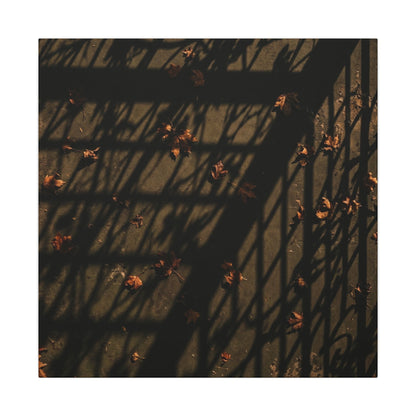 Shadow Play Canvas Art | Autumn Dark Japandi Moody Minimal Art