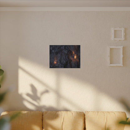 Incense Smoke Winter Canvas Art | Dark Japandi Sophisticated Design
