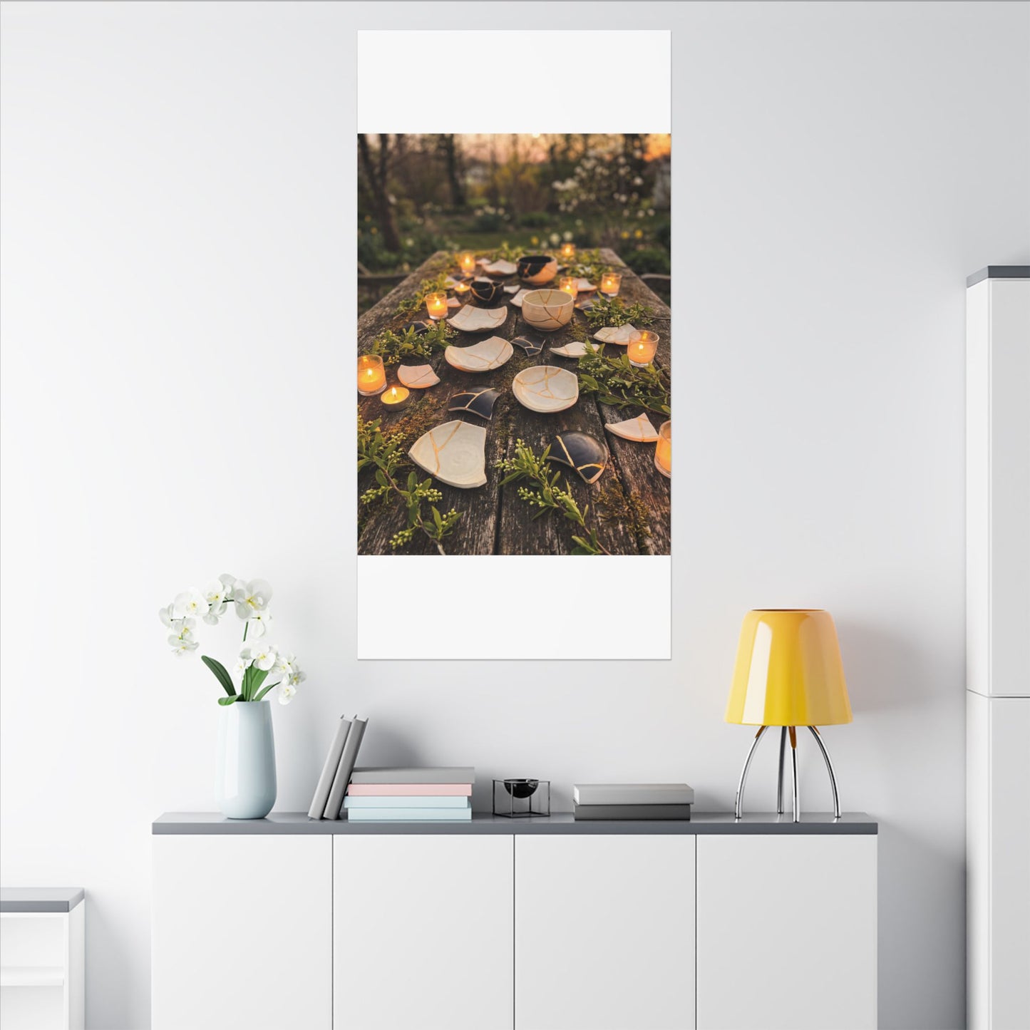 Broken Pottery Spring Canvas Art | Kintsugi Beautiful Design