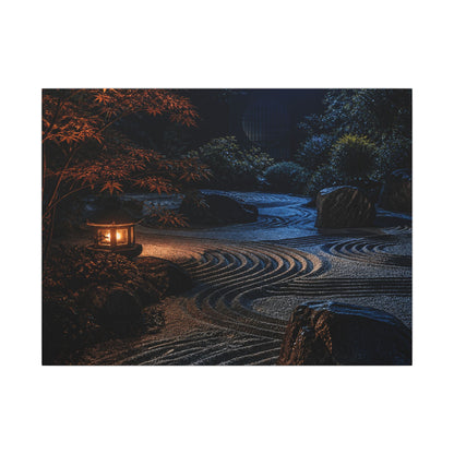 Summer Rock Garden Shadow Zen Canvas Art | Moody Decor
