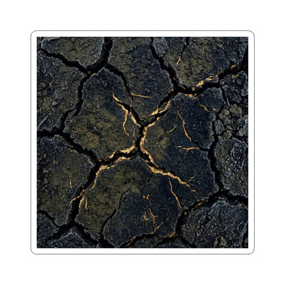 Winter Cracked Earth Shadow Zen Sticker | Atmospheric Decor Art Print
