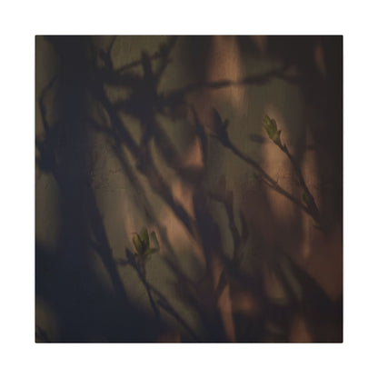 Candlelight Shadow Play Canvas Art - Dark Japandi Shibui