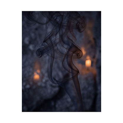 Bold Incense Smoke Wall Art Print - Shadow Zen Dark Japandi