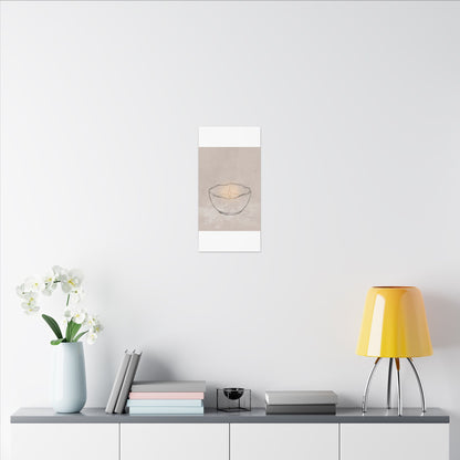 Ceramic Bowl Minimal Line Canvas Art | Neutral Japandi Art