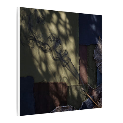 Ma Incense Smoke Canvas Art - Dark Japandi Dark Texture