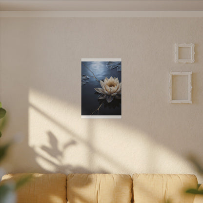 Beautiful Lotus Flower Canvas Art - Gold Vein Kintsugi
