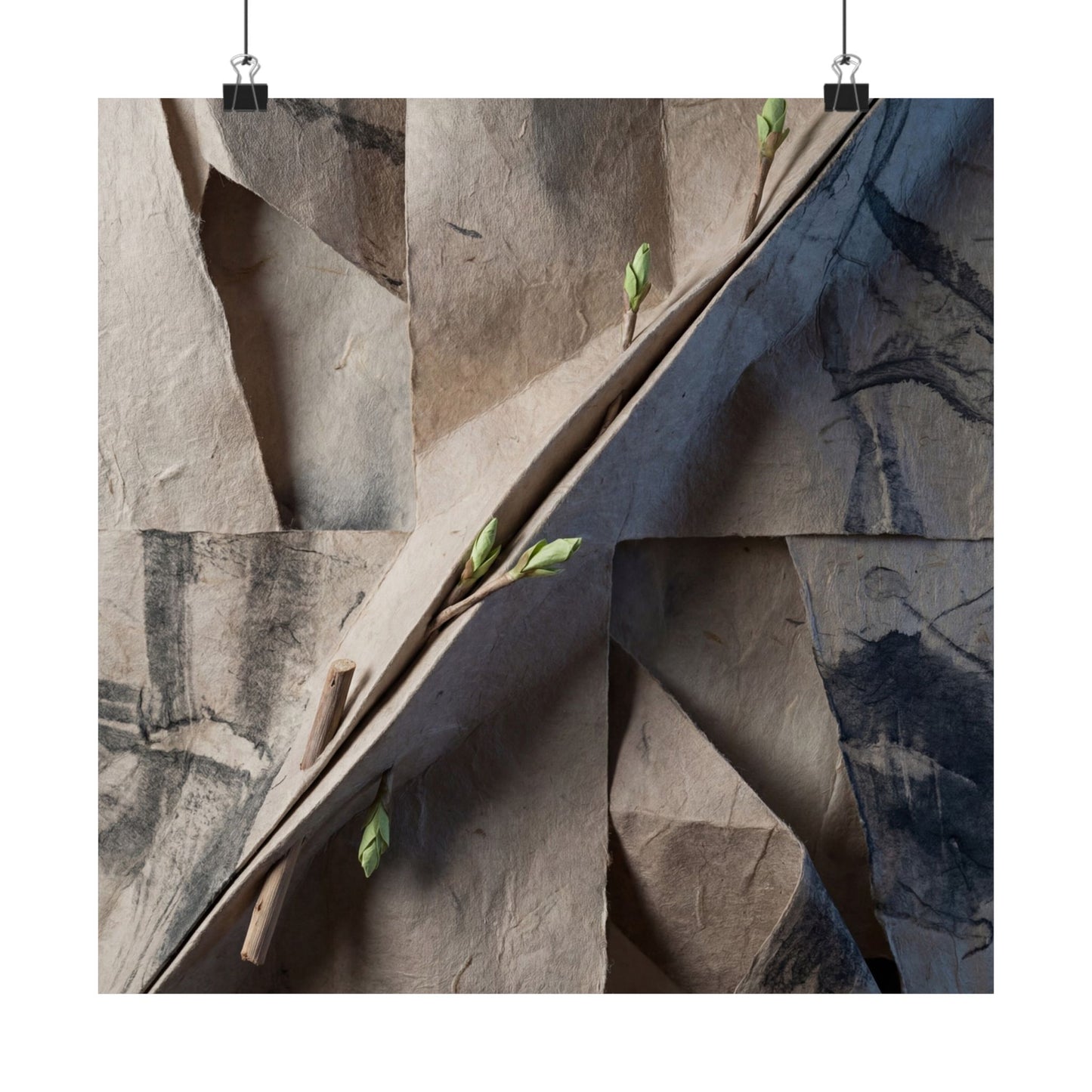 Moonlight Paper Fold Wall Art Print - Japandi Datsuzoku