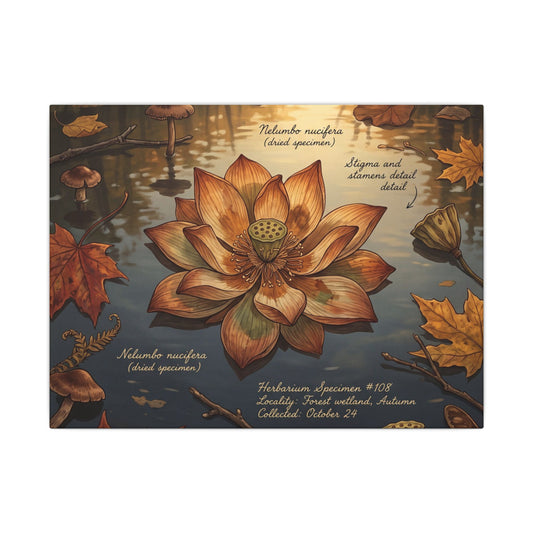 Golden Hour Lotus Flower Canvas Art - Cottagecore Ma