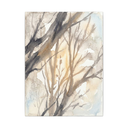 Ma Shadow Play Canvas Art - Japandi Watercolor