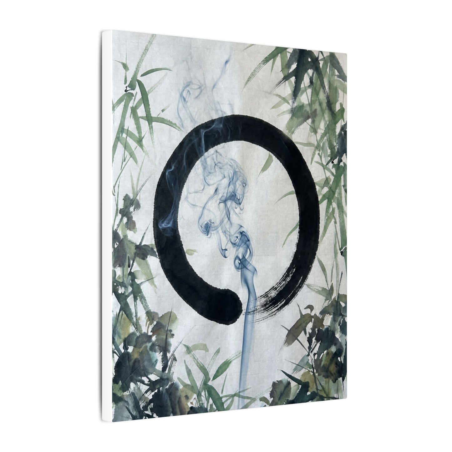 Zen Incense Smoke in Moonlight | Enso Canvas Art