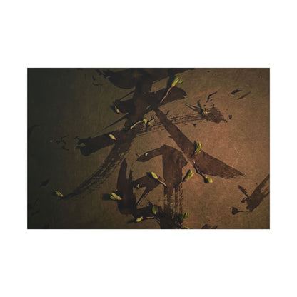 Calligraphy Shadow Zen Canvas Art | Bold Dark Japandi Art