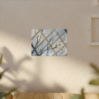 Shoji Screen Canvas Art | Spring Japandi Watercolor Art