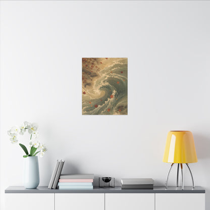 Japandi Ocean Wave in Candlelight | Japanese Pattern Canvas Art