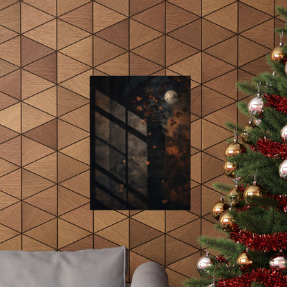 Shadow Play Autumn Wall Art Print | Dark Japandi Luxurious Design
