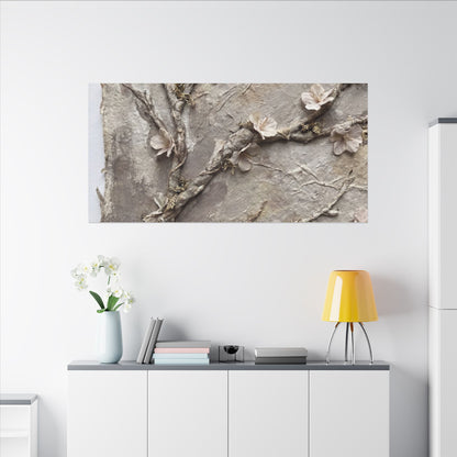 Summer Cherry Blossom Texture Canvas Art | Earthy Decor