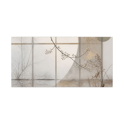 Winter Shoji Screen Japanese Pattern Canvas Art | Elegant Decor